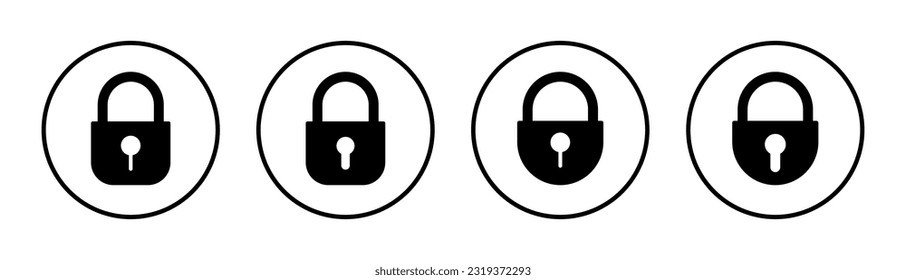 Lock icon set illustration. Padlock sign and symbol. Encryption icon. Security symbol