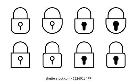 Lock icon set illustration. Padlock sign and symbol. Encryption icon. Security symbol