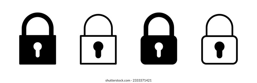 Lock icon set illustration. Padlock sign and symbol. Encryption icon. Security symbol