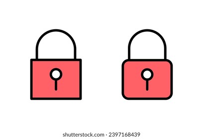 Lock icon set illustration. Padlock sign and symbol. Encryption icon. Security symbol