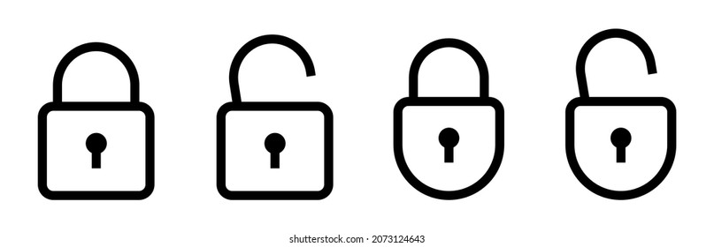 lock icon set isolated. vector 