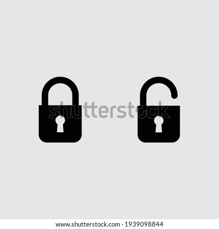 lock icon set isolated vector illustration