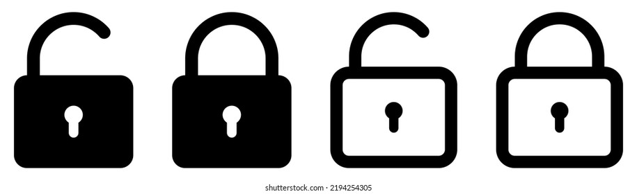 Lock Icon Set Locked Unlocked Icons Stock Vector (Royalty Free ...