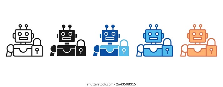 Lock Icon Set Multiple Style Collection