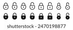 Lock icon set. Padlock open and closed. Locked and unlocked icon. Security symbol. Vector illustration.
