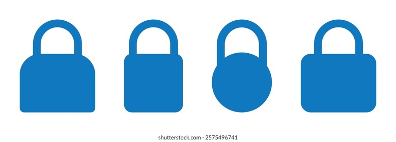 Lock icon set. Padlock open and closed. Locked and unlocked icon. Security symbol. Eps 10.