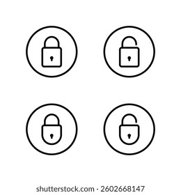 Lock icon set. Padlock icon set. Open and Close padlock icon.