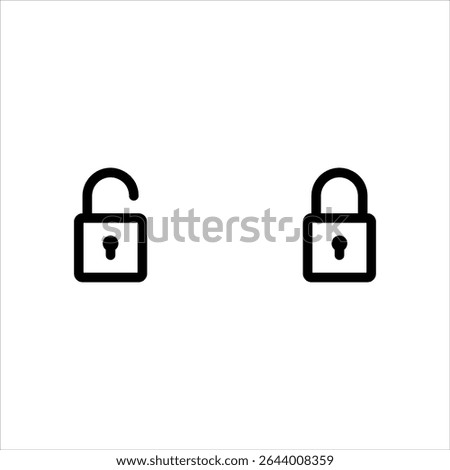 Lock icon set. Padlock open and closed. Locked and unlocked icon. Security symbol. Vector illustration.
