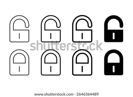 Lock icon set. Padlock open and closed. Locked and unlocked icon. Security symbol. Vector illustration