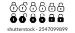 Lock icon set. Padlock icon vector. Encryption icon. Security symbol.
