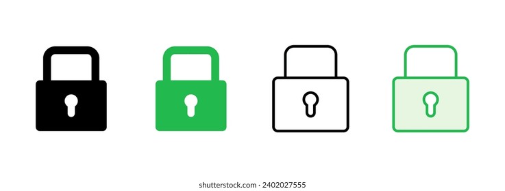 Lock icon set. Padlock icon vector. Encryption icon. Security symbol