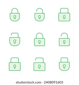 Lock icon set. Padlock icon vector. Encryption icon. Security symbol