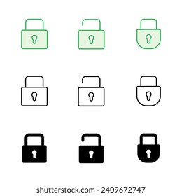 Lock icon set. Padlock icon vector. Encryption icon. Security symbol