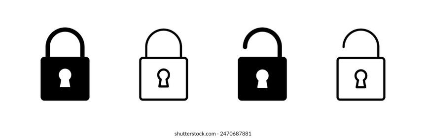 Lock icon set. Padlock icon vector. Encryption icon. Security symbol