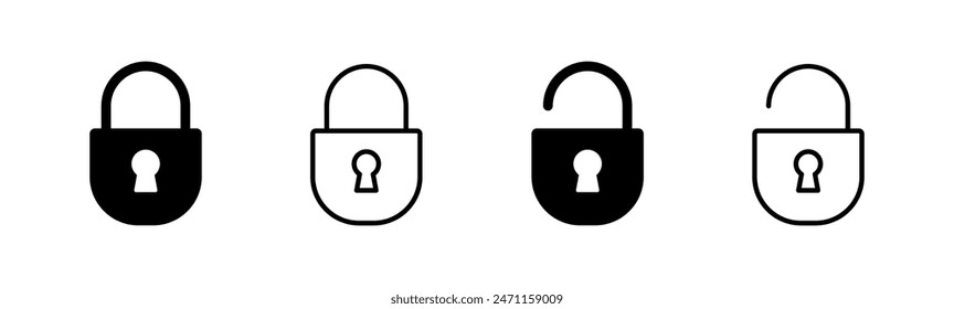 Lock icon set. Padlock icon vector. Encryption icon. Security symbol