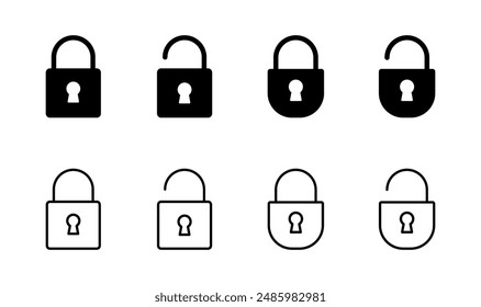 Lock icon set. Padlock icon vector. Encryption icon. Security symbol