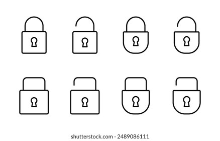 Lock icon set. Padlock icon vector. Encryption icon. Security symbol