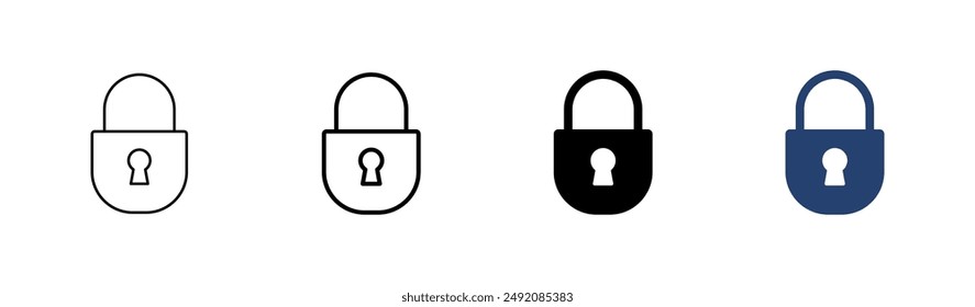 Lock icon set. Padlock icon vector. Encryption icon. Security symbol