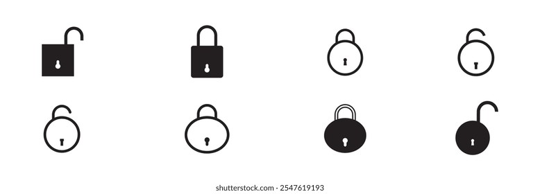 Lock icon set. Padlock icon vector. Encryption icon. Security symbol