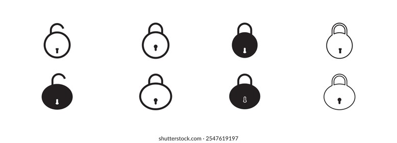 Lock icon set. Padlock icon vector. Encryption icon. Security symbol