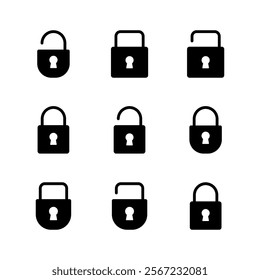 Lock icon set. Padlock icon vector. Encryption icon. Security symbol