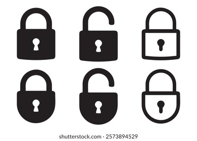 Lock icon set. Padlock icon vector. Encryption icon. Security symbol