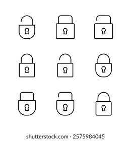 Lock icon set. Padlock icon vector. Encryption icon. Security symbol