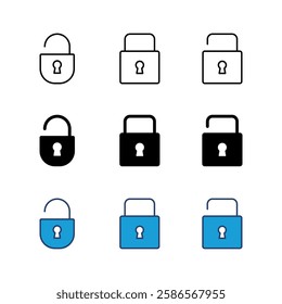 Lock icon set. Padlock icon vector. Encryption icon. Security symbol