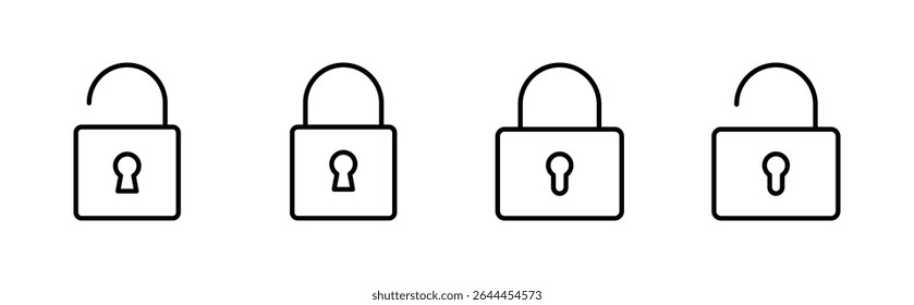 Lock icon set. Padlock icon vector. Encryption icon. Security symbol