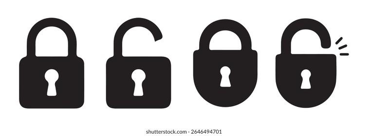 Lock icon set. Security padlock symbol. Lock icon vector illustration eps 10