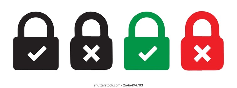 Lock icon set. Security padlock symbol. Lock icon vector illustration eps 10