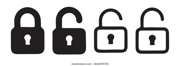 Lock icon set. Security padlock symbol. Lock icon vector illustration eps 10