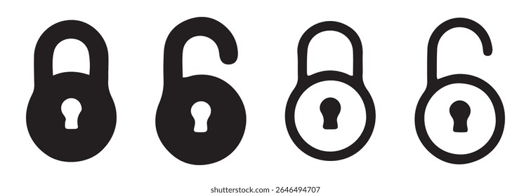 Lock icon set. Security padlock symbol. Lock icon vector illustration eps 10