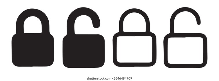 Lock icon set. Security padlock symbol. Lock icon vector illustration eps 10