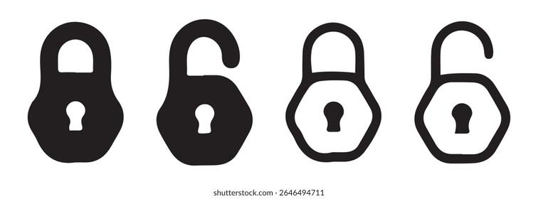 Lock icon set. Security padlock symbol. Lock icon vector illustration eps 10