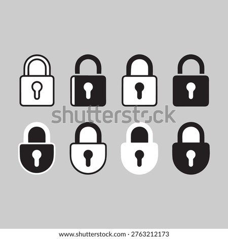 Lock Icon Set, Security, Privacy, Padlock Symbols, Lock Icon Padlock Unlock, Key and lock icon padlock logo
