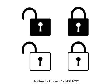 Lock icon set. Security symbol for your web site design, logo, app, UI. Vector illustration