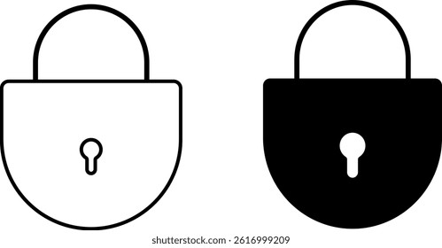 lock icon set. security symbol. Padlock signs. Open and closed design