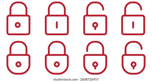 Lock icon set simple design