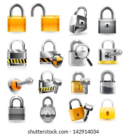 Lock icon set. Vector