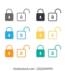 Lock Icon Set Vector Design. 
