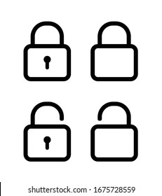 Lock Icon Set Vector Illustration. Flat Lock Icon Sign