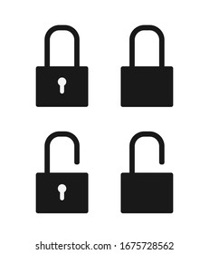 Lock Icon Set Vector Illustration. Flat Lock Icon Sign – Vector