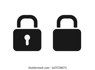 Icon Set Vektorillustration Illustration sperren. Zeichen für flache Verriegelung