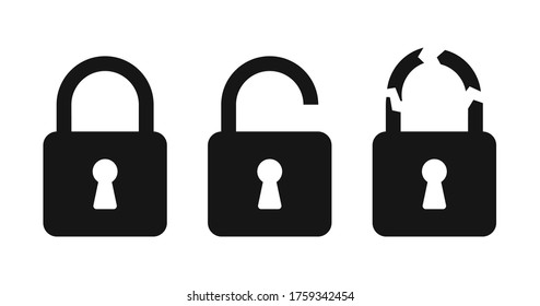 Lock icon set vector illustration