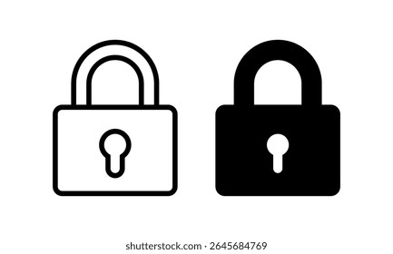 Lock icon set. Vector illustration.