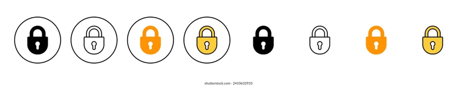 Lock icon set vector. Padlock sign and symbol. Encryption icon. Security symbol