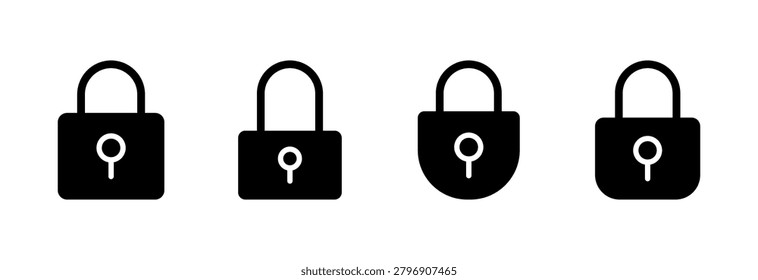 Lock icon set vector. Padlock sign and symbol. Encryption icon. Security symbol
