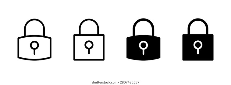 Lock icon set vector. Padlock sign and symbol. Encryption icon. Security symbol