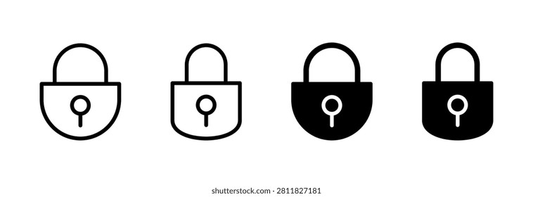 Lock icon set vector. Padlock sign and symbol. Encryption icon. Security symbol